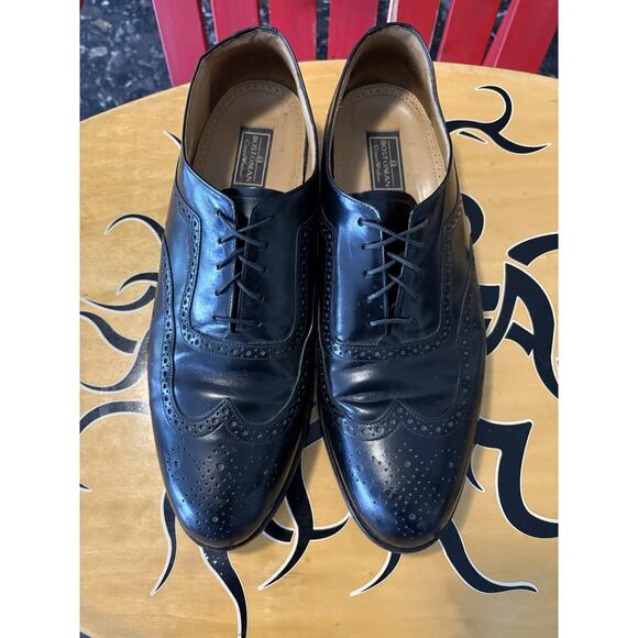 Bostonian Crown Windsor Black Leather Wingtip Oxfords Mens 13 B/AA Dress Shoes